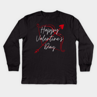 Happy Valentine’s Day Cupid Arrow Heart Kids Long Sleeve T-Shirt
