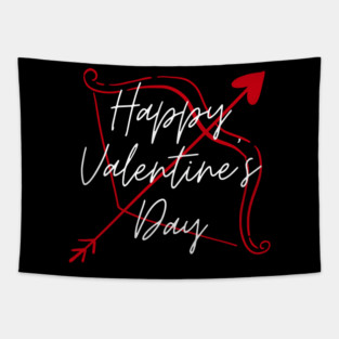 Happy Valentine’s Day Cupid Arrow Heart Tapestry