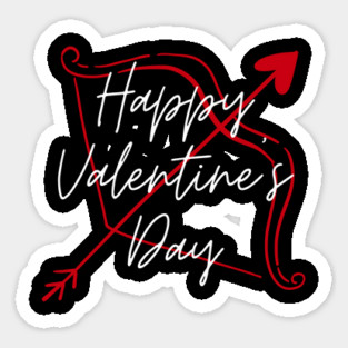 Happy Valentine’s Day Cupid Arrow Heart Sticker