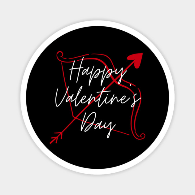 Happy Valentine’s Day Cupid Arrow Heart Magnet by Creatifly Graphic Tees