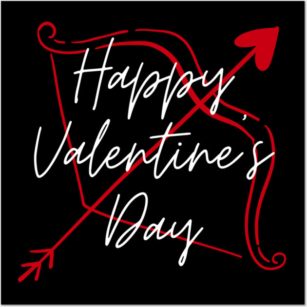 Happy Valentine’s Day Cupid Arrow Heart Wall Art by Creatifly Graphic Tees