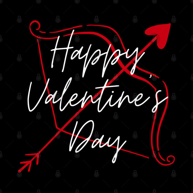 Happy Valentine’s Day Cupid Arrow Heart by Creatifly Graphic Tees