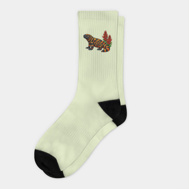 Gila Monster Stained Glass Desert Wildlife Art Socks by BirdsnStuff