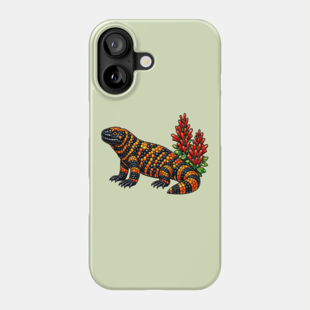 Gila Monster Stained Glass Desert Wildlife Art Phone Case by BirdsnStuff