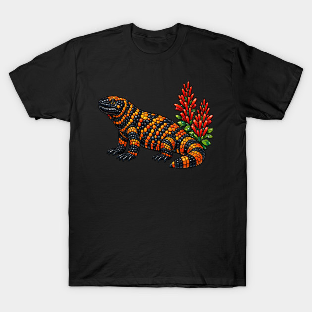 Gila Monster Stained Glass Desert Wildlife Art T-Shirt by BirdsnStuff