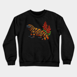 Gila Monster Stained Glass Desert Wildlife Art Crewneck Sweatshirt