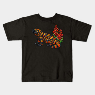 Gila Monster Stained Glass Desert Wildlife Art Kids T-Shirt