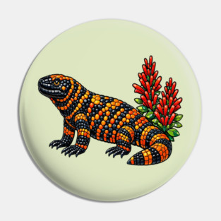 Gila Monster Stained Glass Desert Wildlife Art Pin