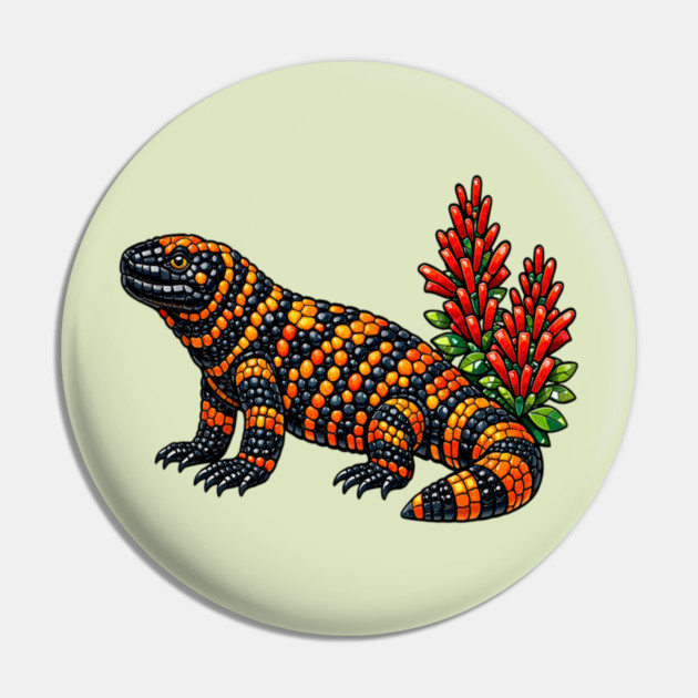 Gila Monster Stained Glass Desert Wildlife Art Pin by BirdsnStuff