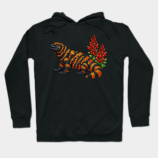 Gila Monster Stained Glass Desert Wildlife Art Hoodie by BirdsnStuff