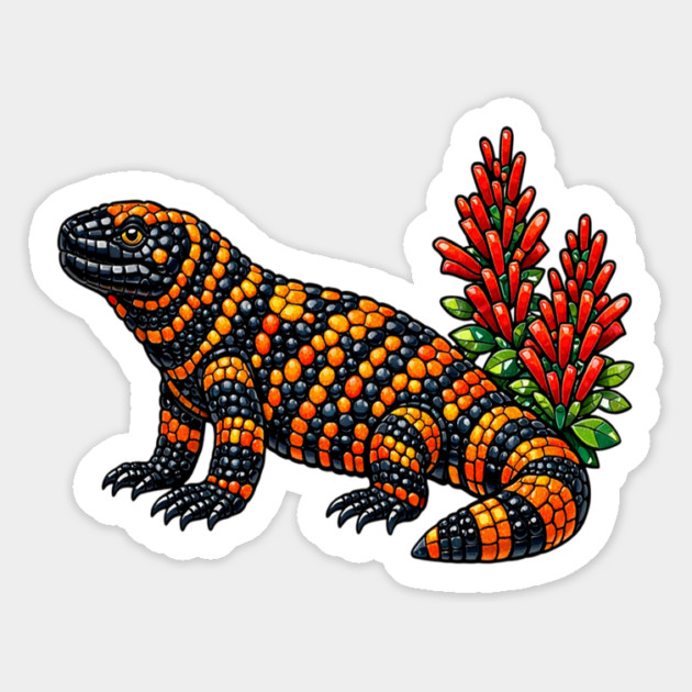 Gila Monster Stained Glass Desert Wildlife Art Magnet by BirdsnStuff
