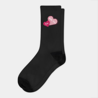 I'm With Him Valentine Hearts Couples Matching Love Socks
