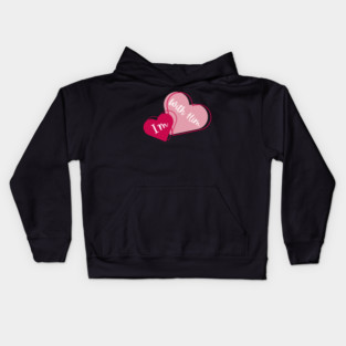 I'm With Him Valentine Hearts Couples Matching Love Kids Hoodie