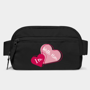 I'm With Him Valentine Hearts Couples Matching Love Bag