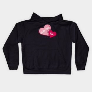 I'm With Her Valentine Hearts Couples Matching Love Kids Hoodie