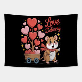 Valentine's Day Groundhog, Love Delivery,Happy Groundhog Day, Groundhog Birthday, Groundhog Day Birthday, Meteorology,Groundhog Lady, Groundhog Day,Rodent Lover,Groundhog Tapestry