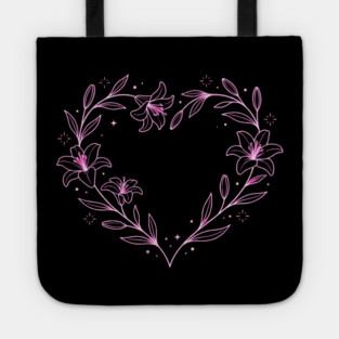 Floral Heart Outline Tote