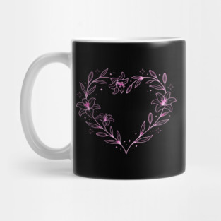 Floral Heart Outline Mug