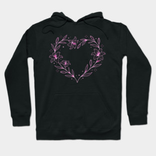 Floral Heart Outline Hoodie