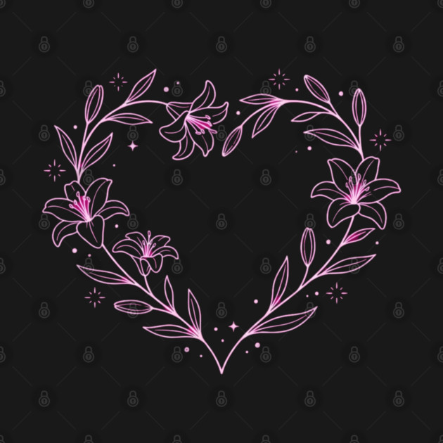 Floral Heart Outline by Creatifly Graphic Tees