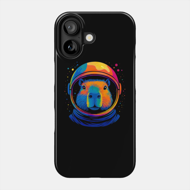 Cute Space Funny Capybara Astronaut Phone Case by yangho