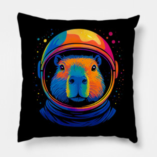 Cute Space Funny Capybara Astronaut Pillow