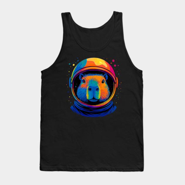 Cute Space Funny Capybara Astronaut Tank Top by yangho