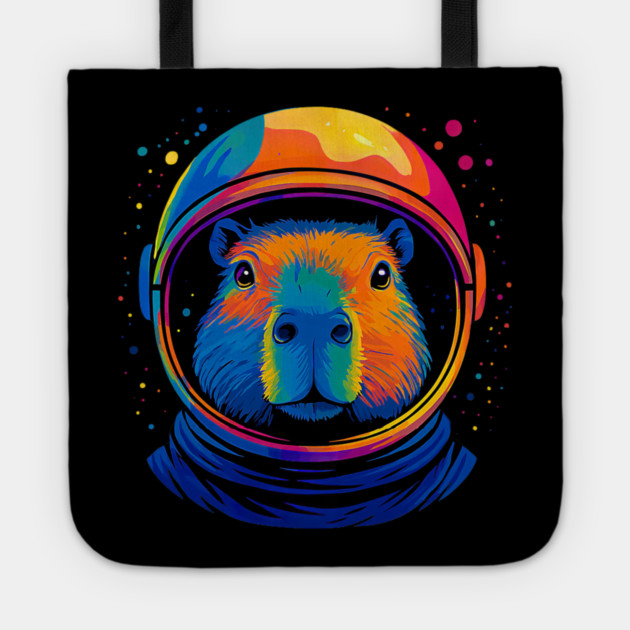 Cute Space Funny Capybara Astronaut Tote by yangho