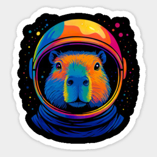 Cute Space Funny Capybara Astronaut Sticker