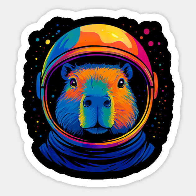 Cute Space Funny Capybara Astronaut Sticker by yangho