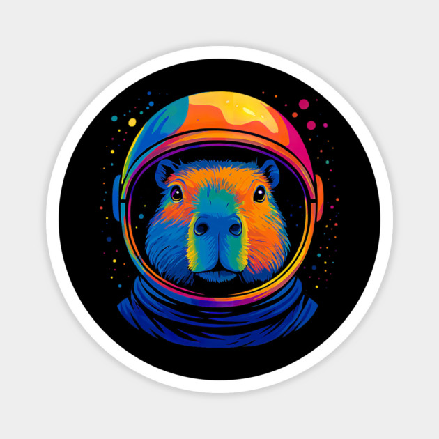 Cute Space Funny Capybara Astronaut Magnet by yangho