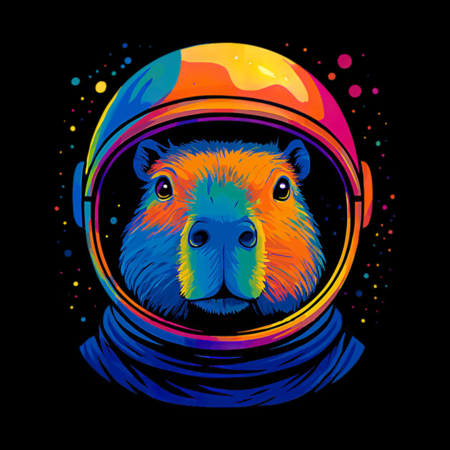 Cute Space Funny Capybara Astronaut by yangho