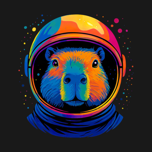 Cute Space Funny Capybara Astronaut by yangho