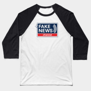 Fake News Channel Fox News Logo Baseball T-Shirt