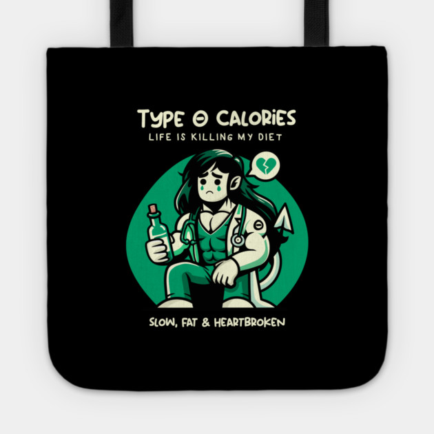 TYPE O CALORIES Tote by artslaves