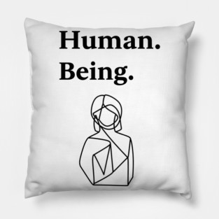 Human Being Abstract Minimalist Line Art Pillow