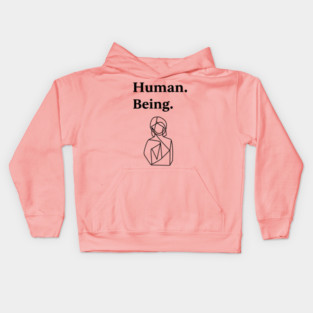 Human Being Abstract Minimalist Line Art Kids Hoodie