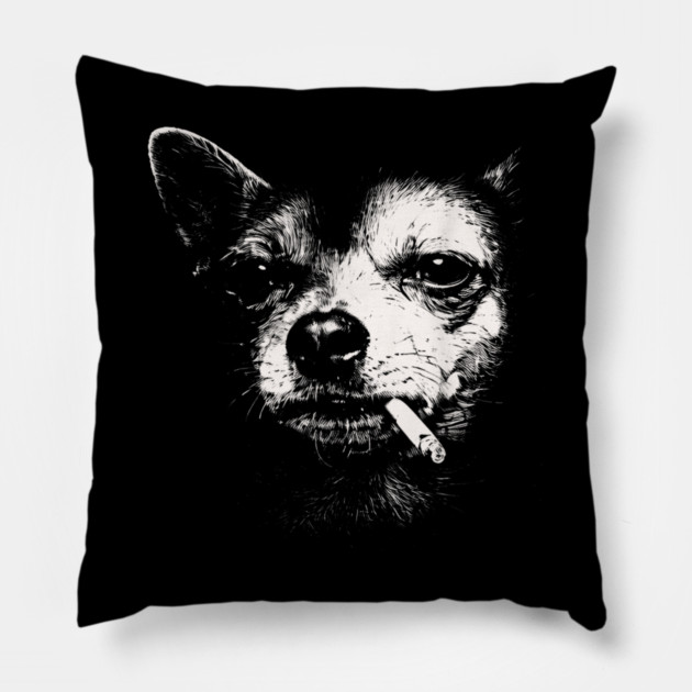 Dog-Smoking-Cigarette Pillow by dtr_art