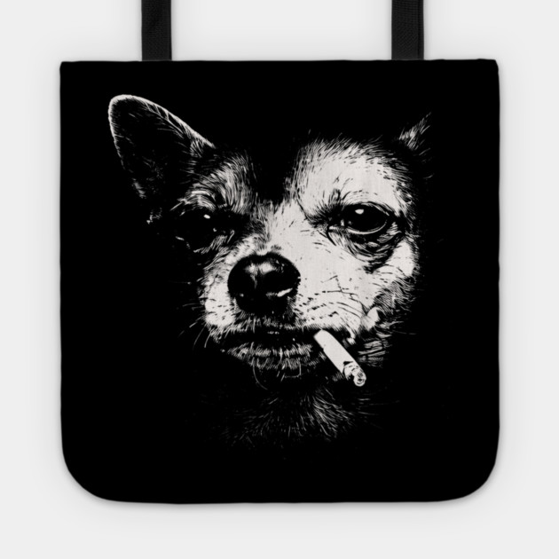 Dog-Smoking-Cigarette Tote by dtr_art