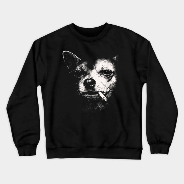 Dog-Smoking-Cigarette Crewneck Sweatshirt by dtr_art