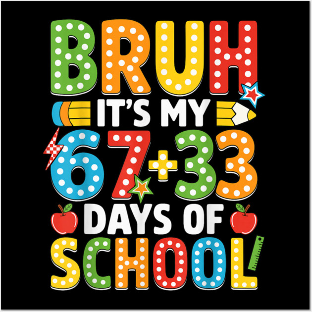 Bruh It's My 100 Days Of School Wall Art by dtr_art