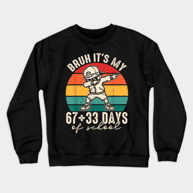 100 Days Of School 67+33 Crewneck Sweatshirt by dtr_art