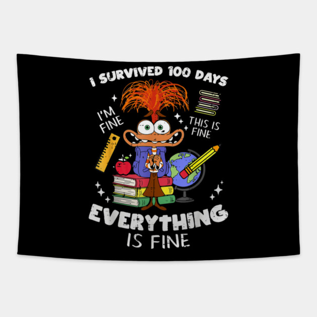 100 day of school Tapestry by dtr_art