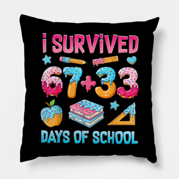 I-Survived-67-Days-of-School Pillow by dtr_art