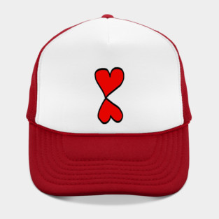 Valentine Two Red Hearts Hat