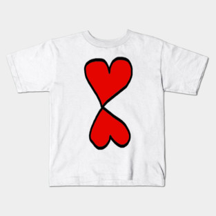 Valentine Two Red Hearts Kids T-Shirt