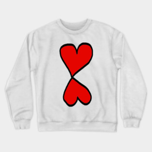 Valentine Two Red Hearts Crewneck Sweatshirt