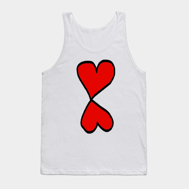 Valentine Two Red Hearts Tank Top by Creatifly Graphic Tees