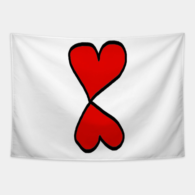 Valentine Two Red Hearts Tapestry by Creatifly Graphic Tees