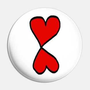 Valentine Two Red Hearts Pin